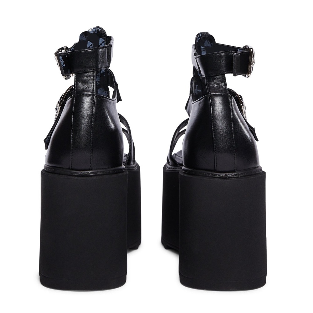 Dolls kill LAMODA JUST PEACHY PLATFORM SANDALS -black - Picture 7 of 10